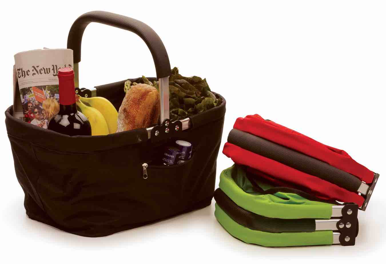 RSVP Folding Market Basket | Black